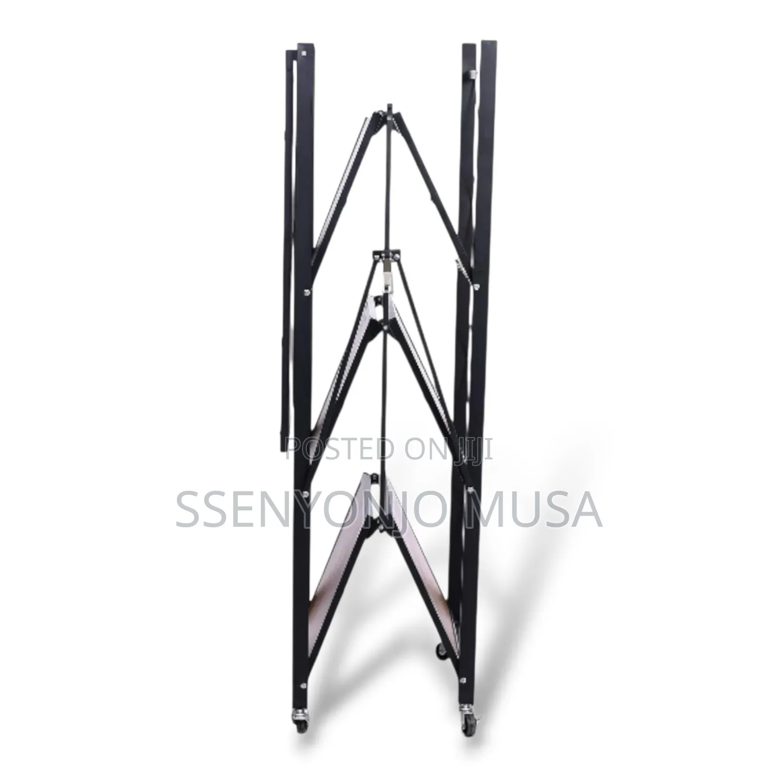 Portable Kitchen Folding Shelf – 4-tier Metal Storage Rack With Wheels