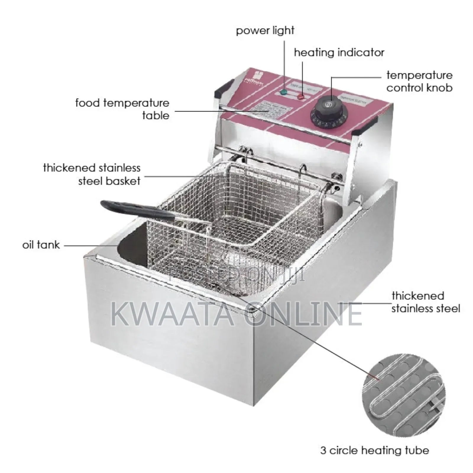 Hoffman Deepfrier 6l Adjustable Temperature Control (60°C Up To 200°C)