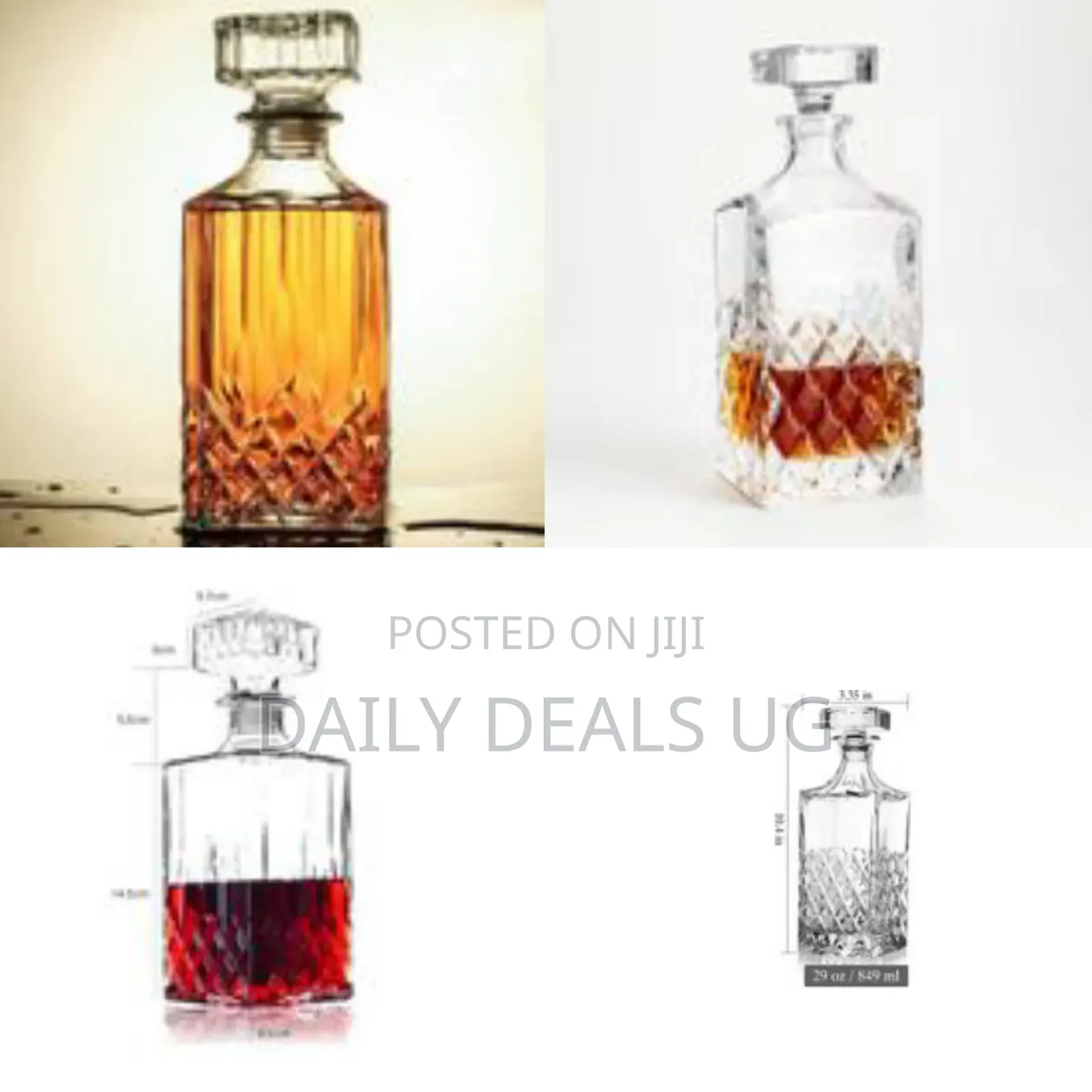 Whiskey Carafe, 820ml Crystal Whiskey Decanter With Stopper