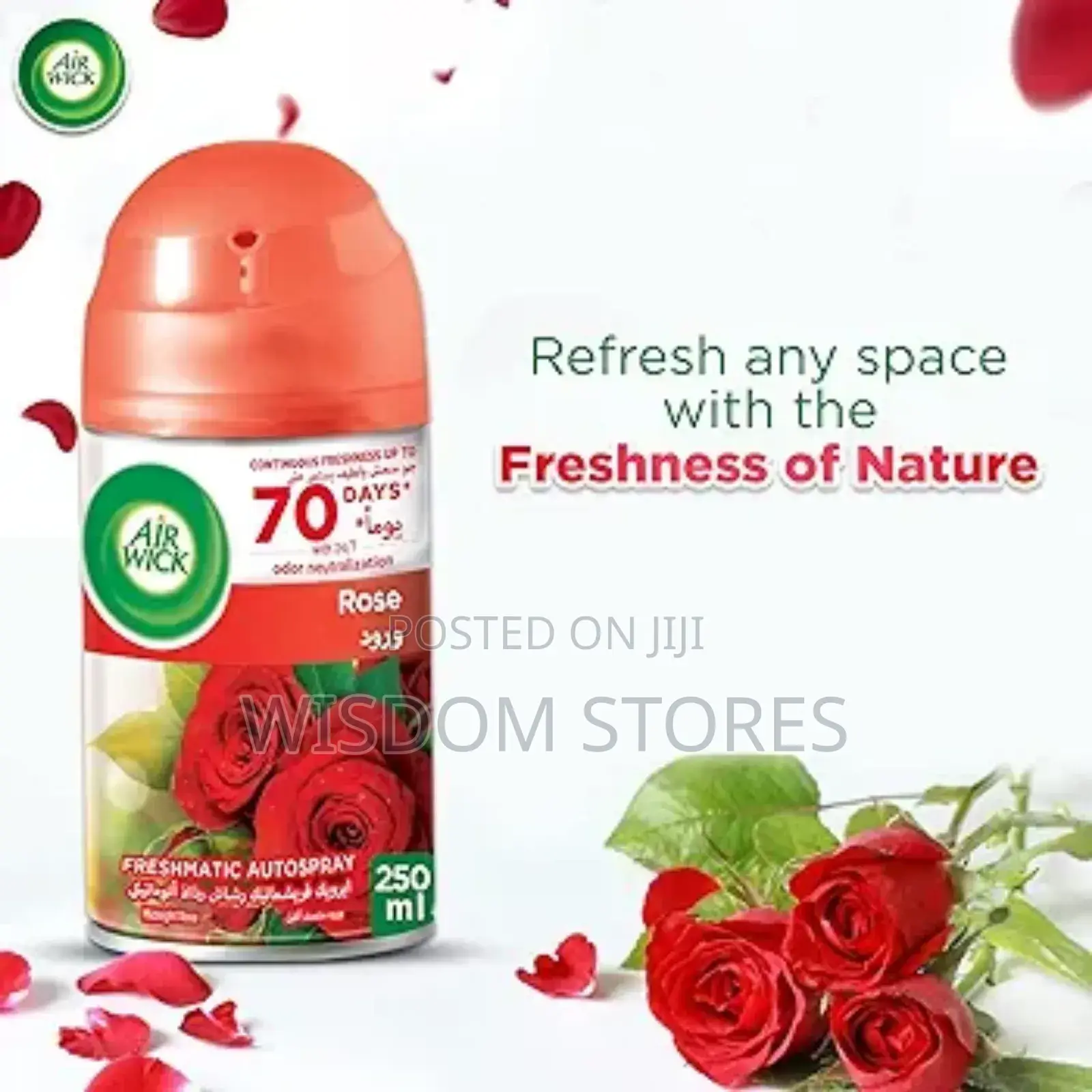 Air Wick Freshener Freshmatic Auto Spray, Rose Scent, 250ml X 2