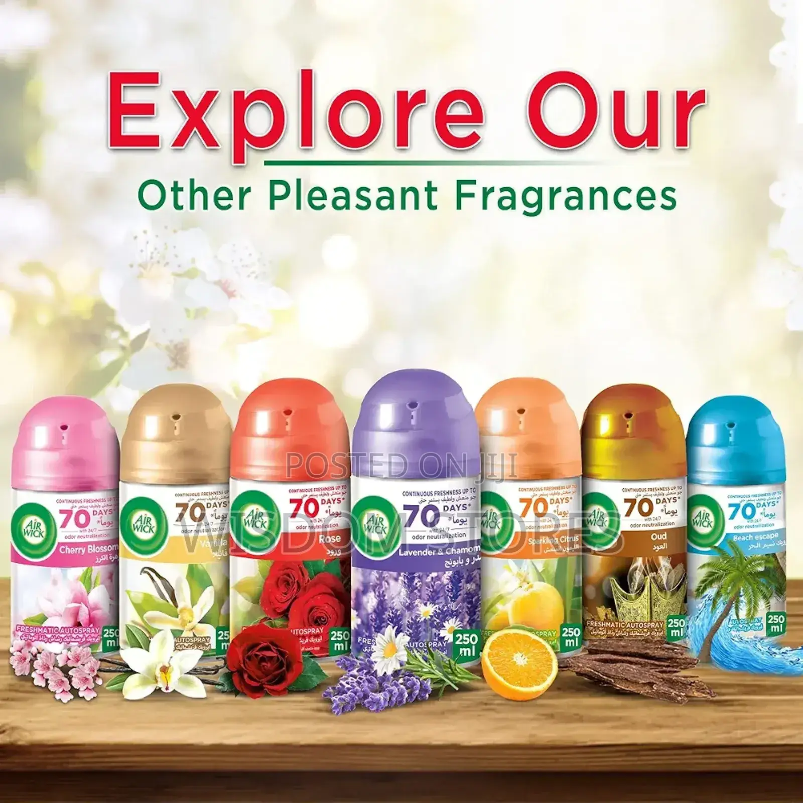 Air Wick Freshener Freshmatic Auto Spray, Rose Scent, 250ml X 2