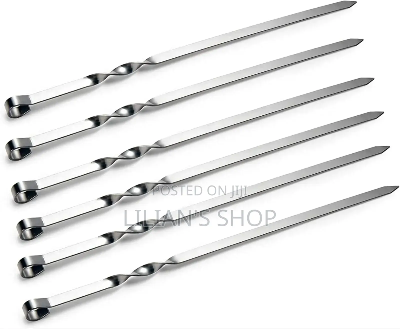 6pcs Stainless Steel BBQ Skewers