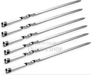 6pcs Stainless Steel BBQ Skewers