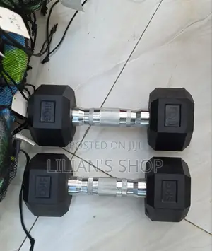 A Pair of 5kg Hex Dumbells