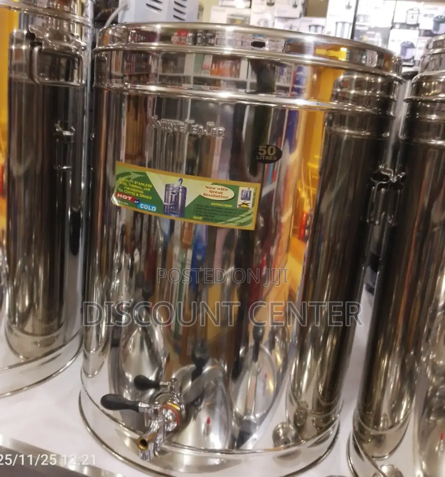 Tea Can Stainless Steel 50 Liter