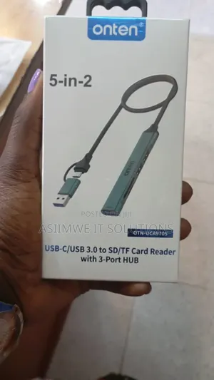 Onten 5-in-2 Usb-C/Usb 3.0 to Sd/Tf Card Reader With a 3-Port Hub.