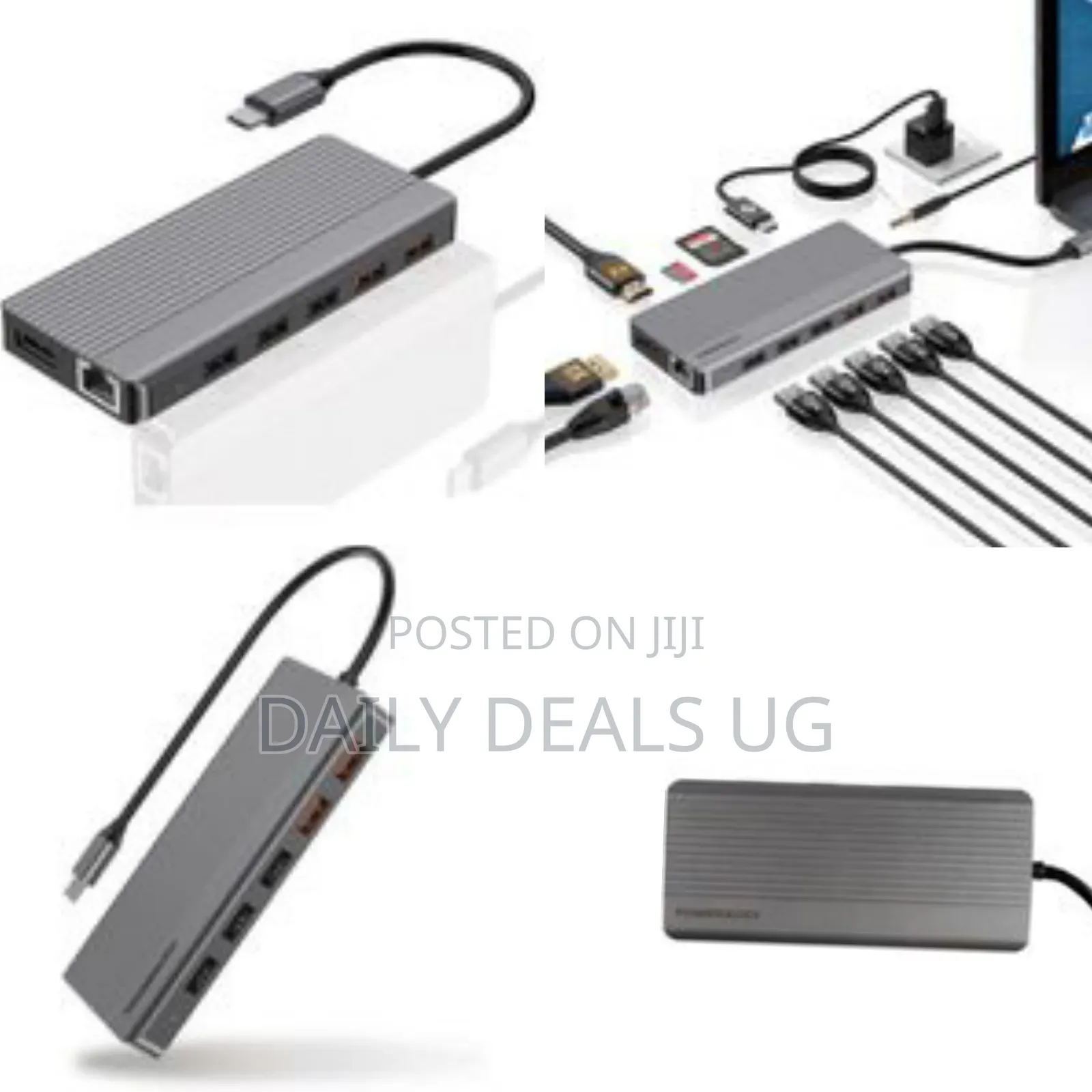 Powerology 12 In1 Usb-C Hub Hdmi Type-C 100w Pd Ethernet Vga Usb Sd