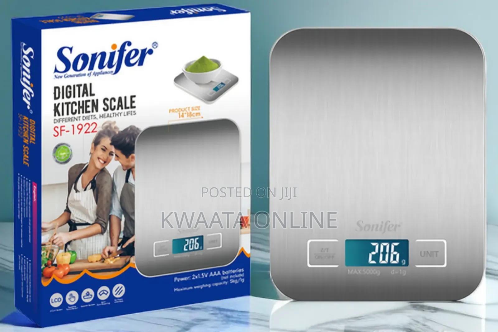 Digital Kitchen Weighing Scale Food Max 5kg Capacity, Sonifer Sf-1922