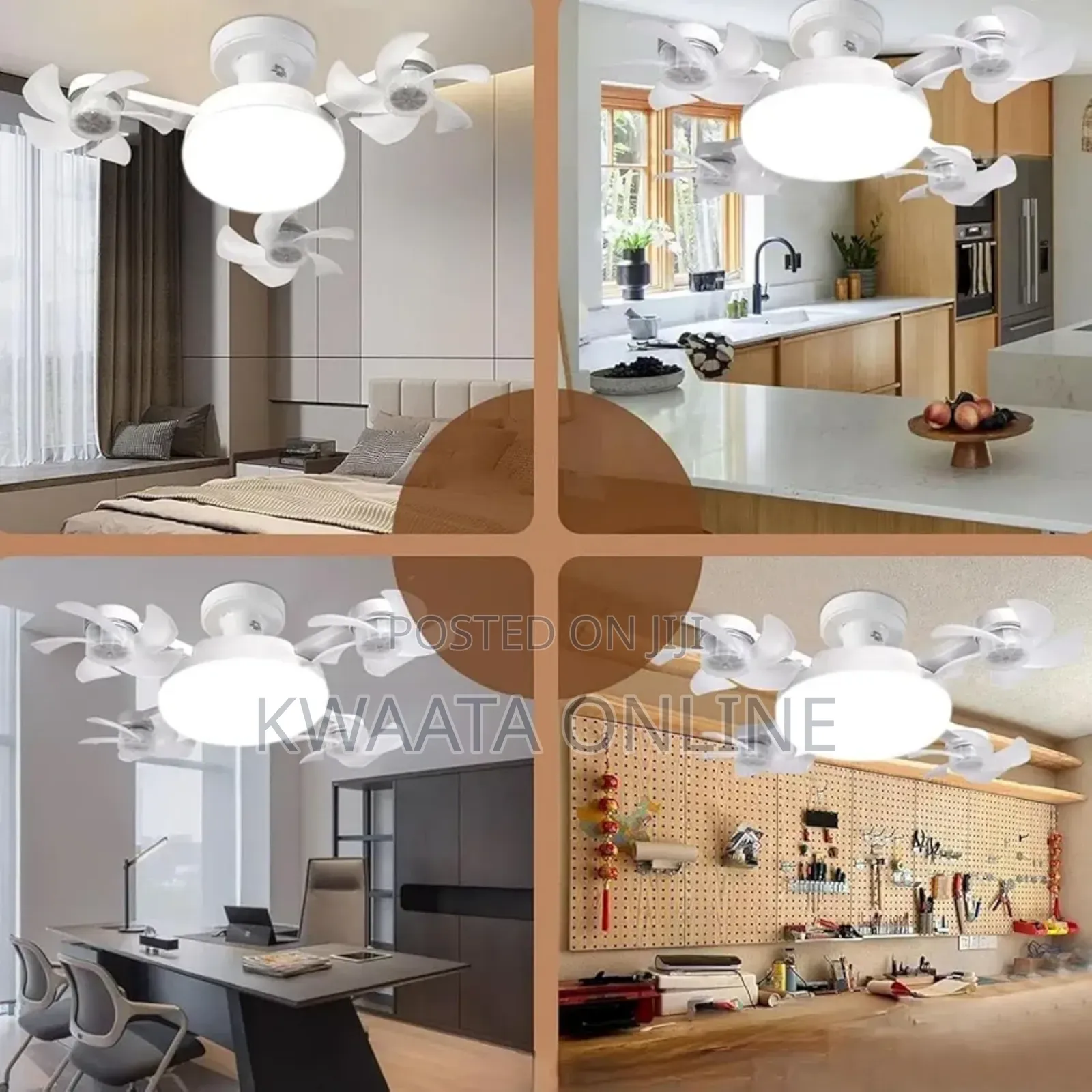 2 In 1 Drone Light Fan, 3 Colors Hanging Fans With Led Lights,(4 Head)