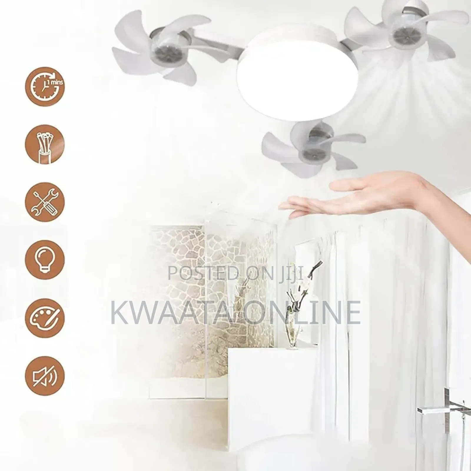 2 In 1 Drone Light Fan, 3 Colors Hanging Fans With Led Lights,(4 Head)