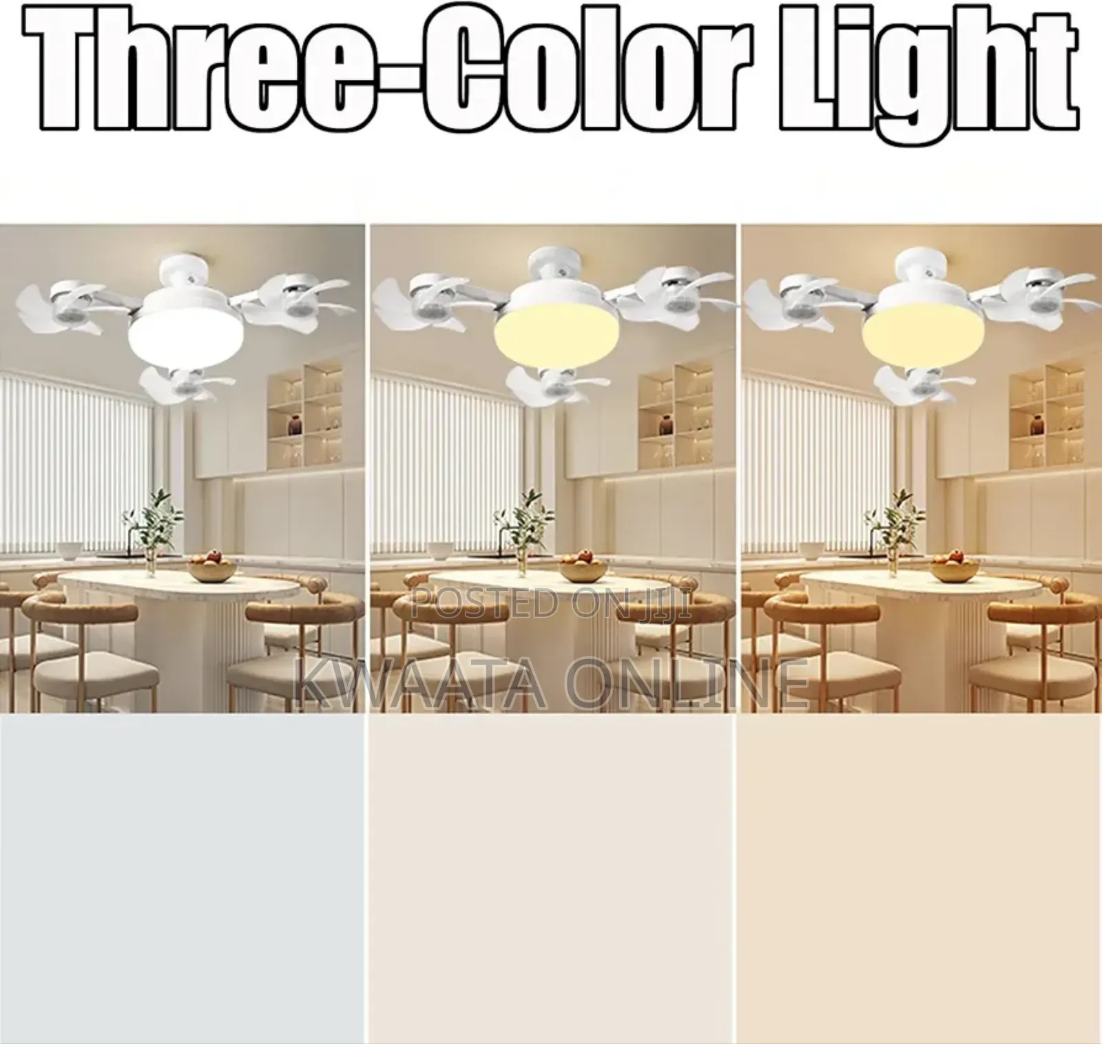 2 In 1 Drone Light Fan, 3 Colors Hanging Fans With Led Lights,(4 Head)