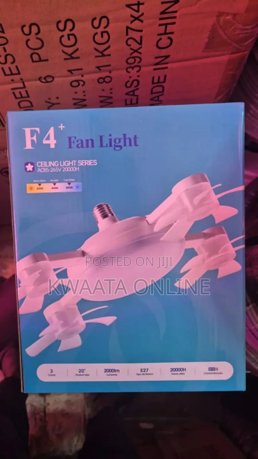 2 In 1 Drone Light Fan, 3 Colors Hanging Fans With Led Lights,(4 Head)