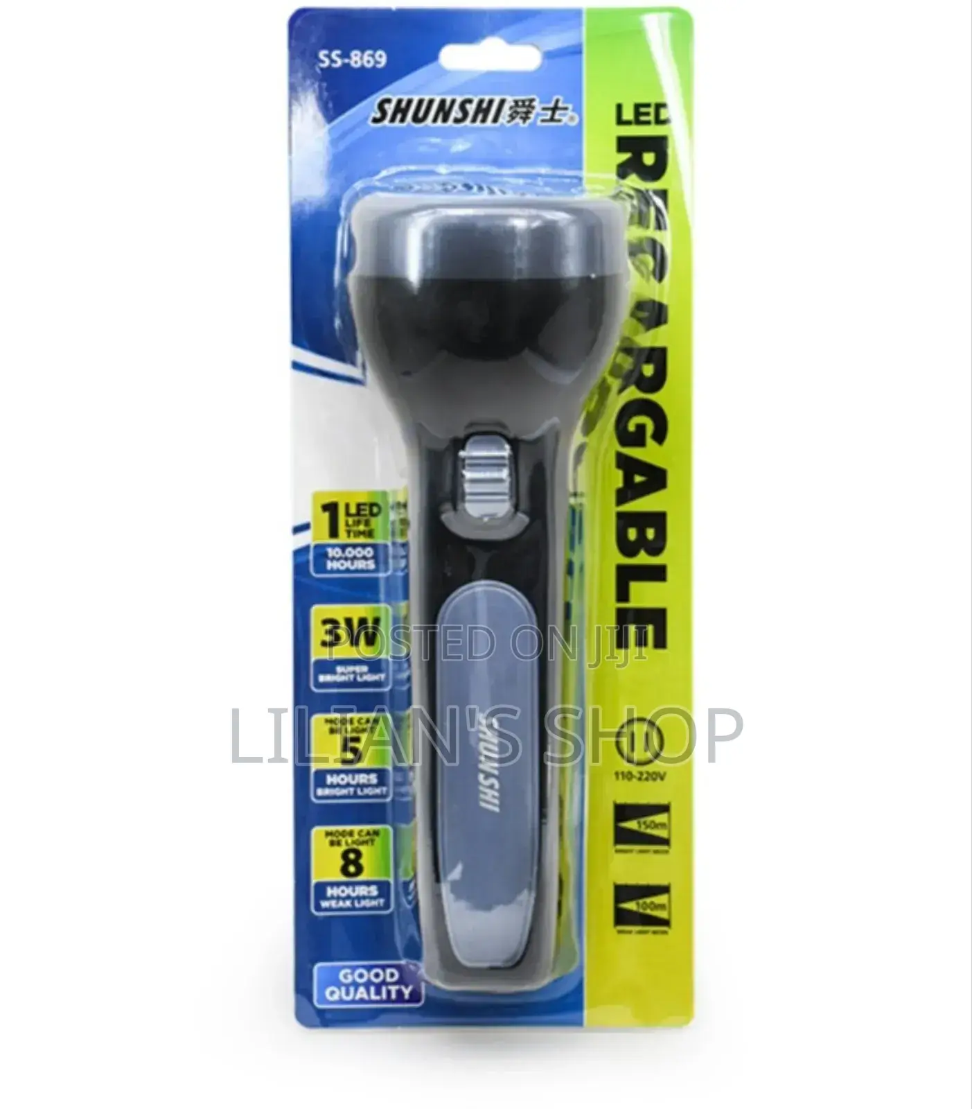 3w High Quality Super Bright Led Rechargeable Flashlight