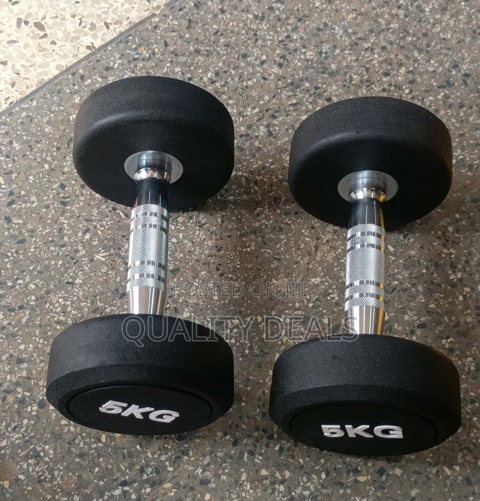 5kg Pair Round Rubber Coated Dumbbells