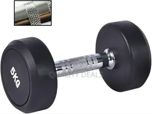 1pc 5kg Round Rubber Coated Dumbbell