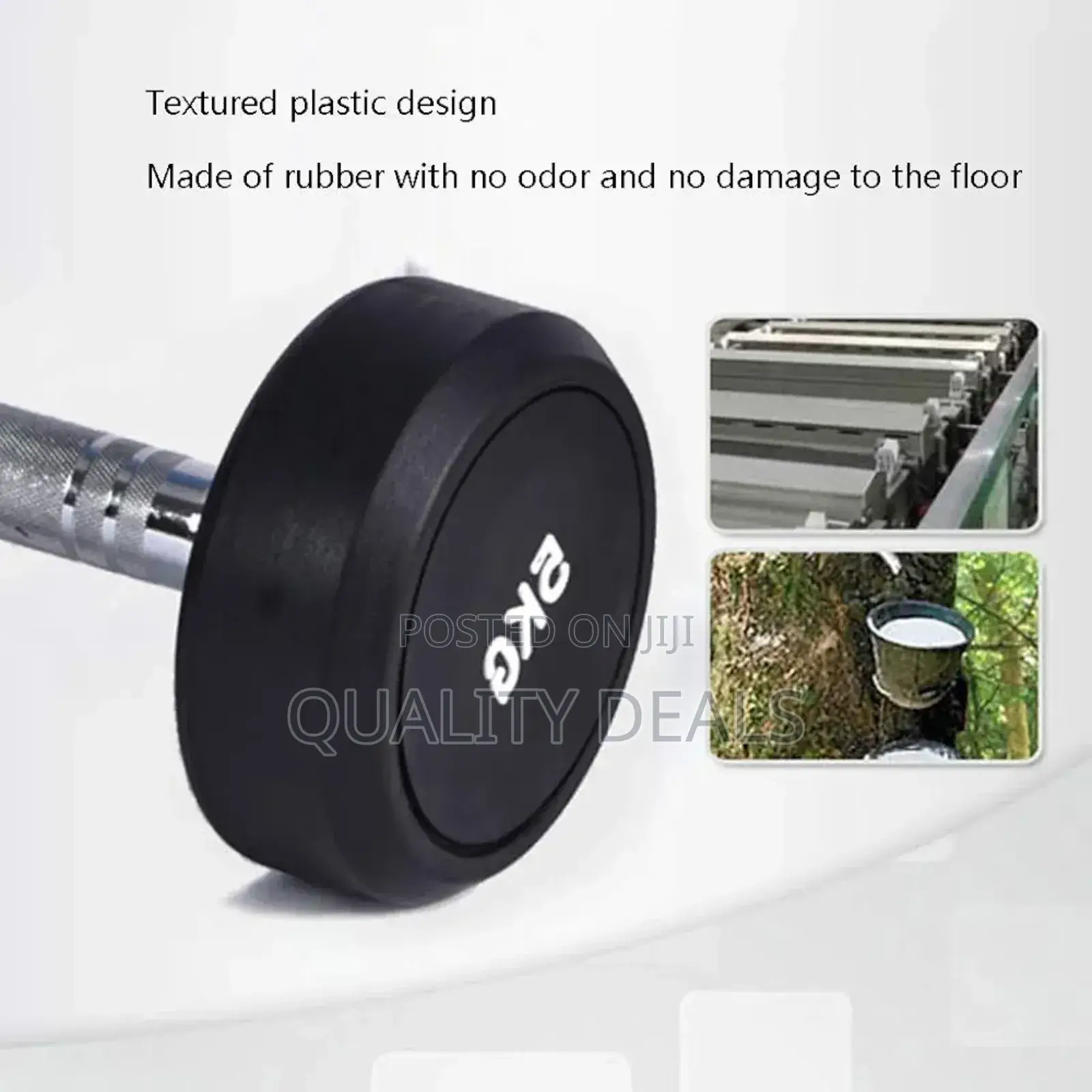 1pc 5kg Round Rubber Coated Dumbbell