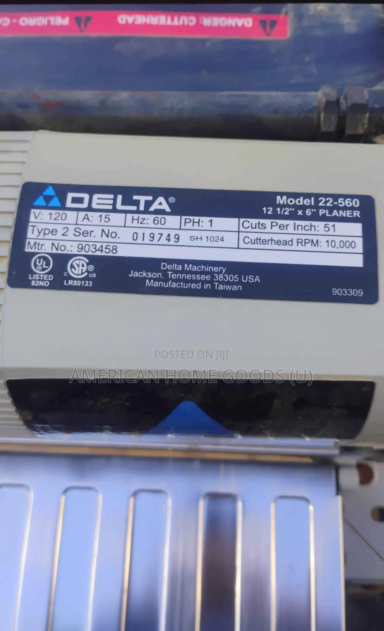 Delta Portable Planer Model 12 1/2 Inch# 22-560, No Stand Included