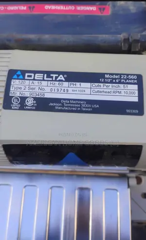Delta Portable Planer Model 12 1/2 Inch# 22-560, No Stand Included