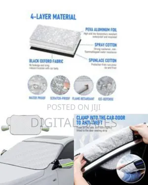Car Windshield Cover With Side Mirror Cover, 4 Layers Winter Ice