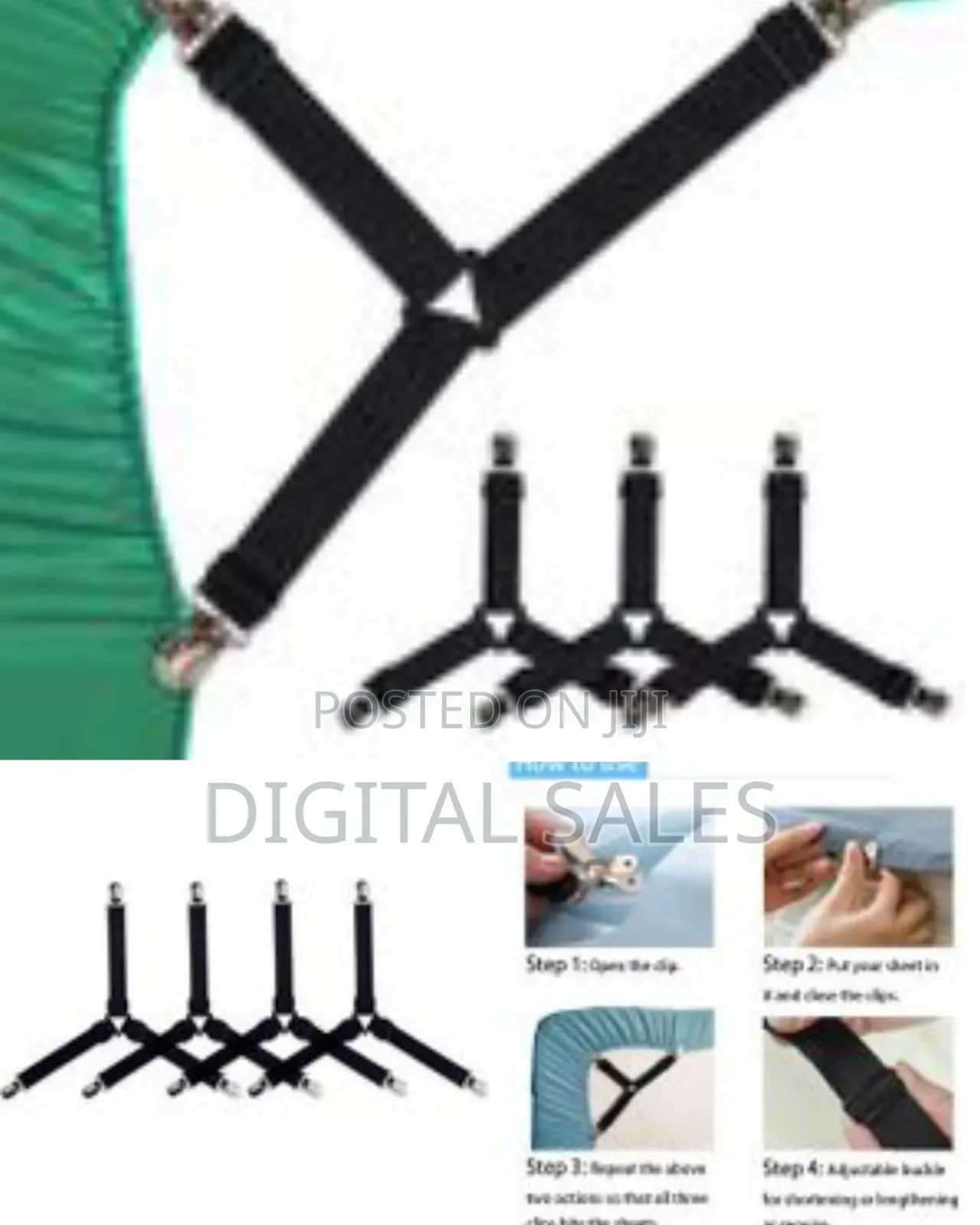 Supreme Mall (Label) Triangle Elastic Bed Sheet Holders and Adjustable