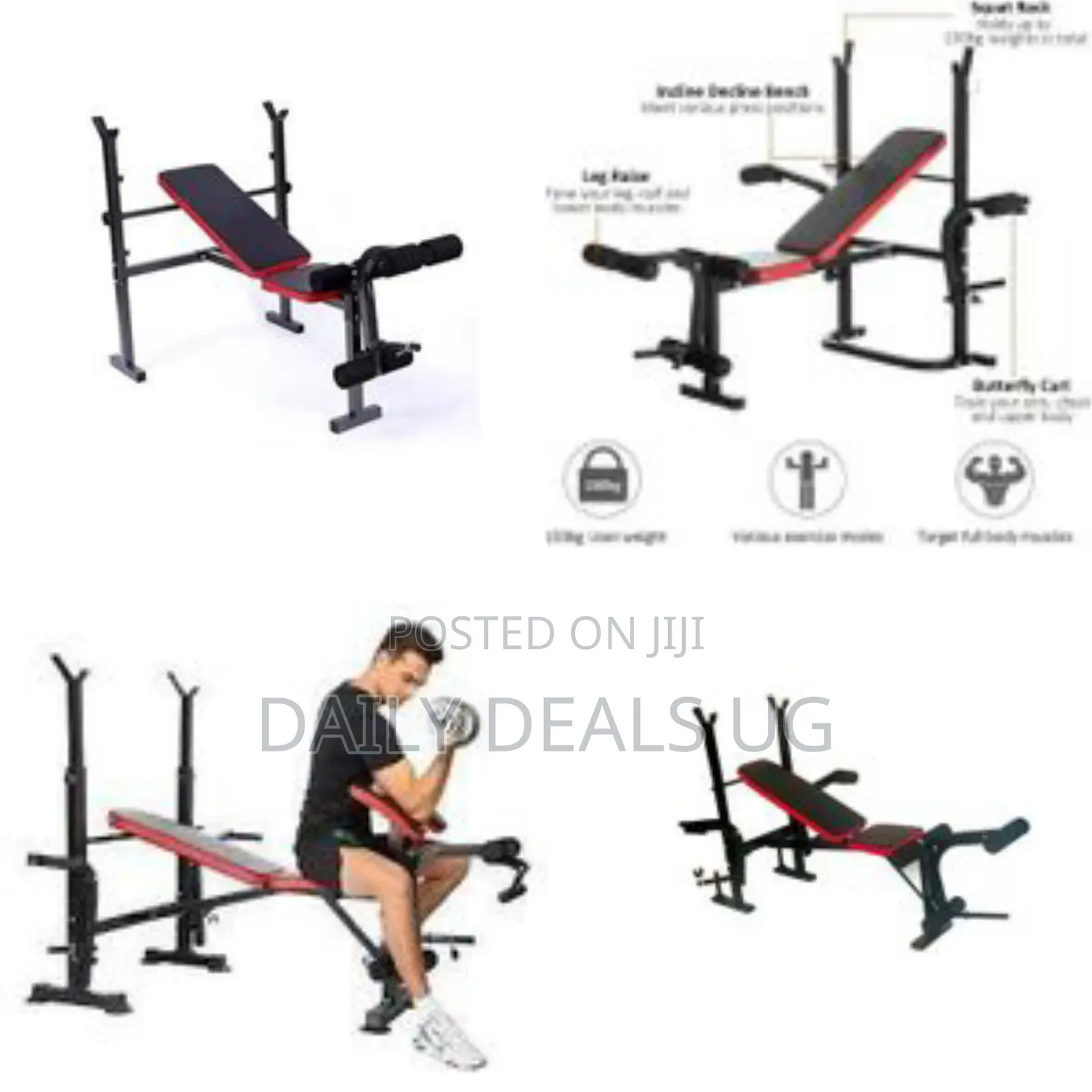 Home Gym Multi-Position Adjustable Weight Bench Press With Leg