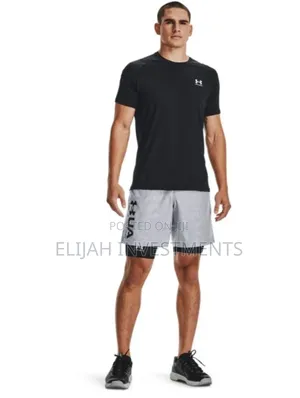 Men's Under Armour Heatgear Long Compression Short in Black.
