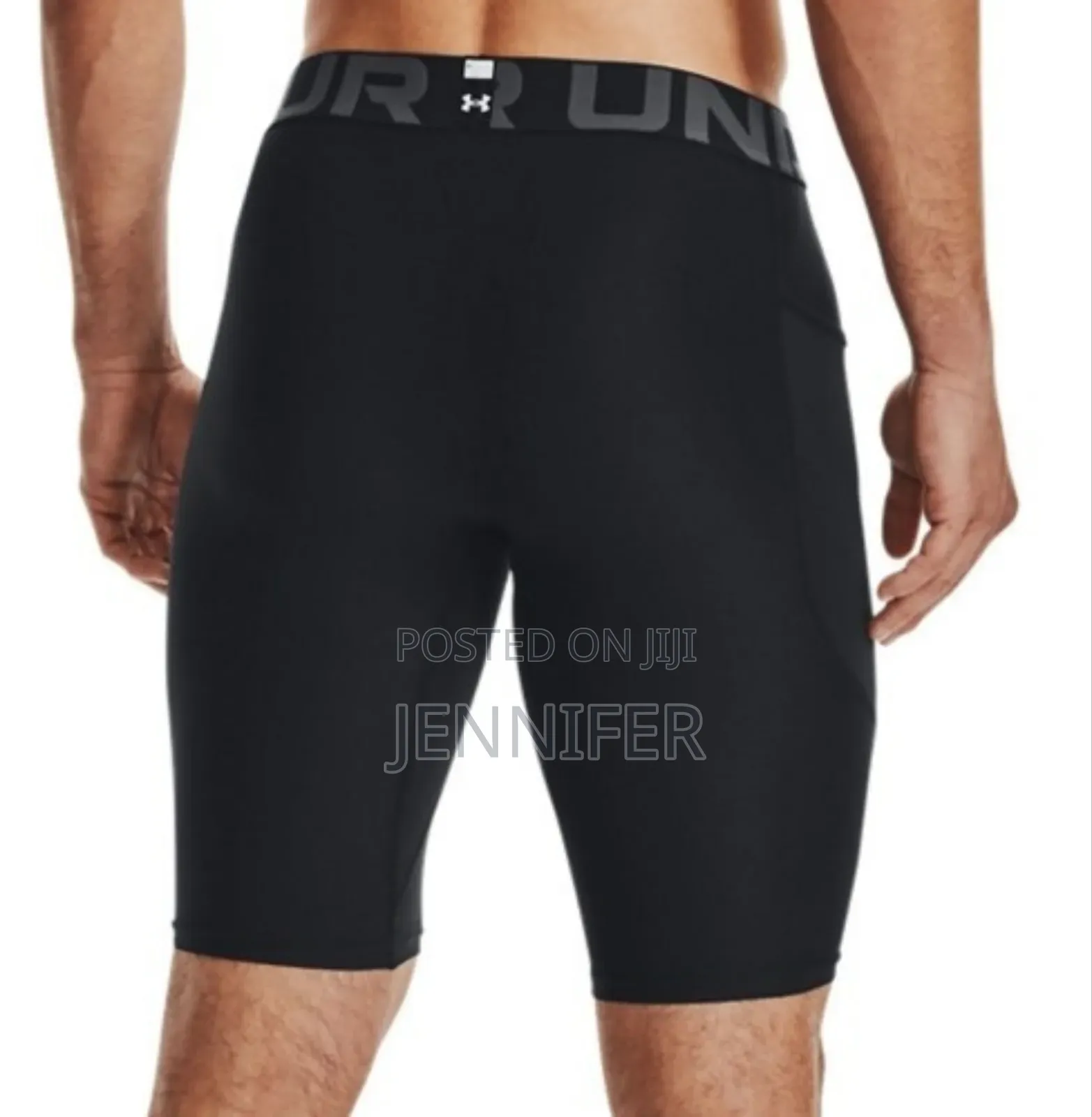 Men's Under Armour Heatgear Long Compression Short in Black.