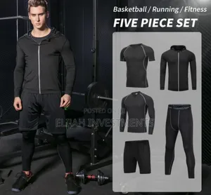 Men's 5-piece Compression Athletic Wear Set