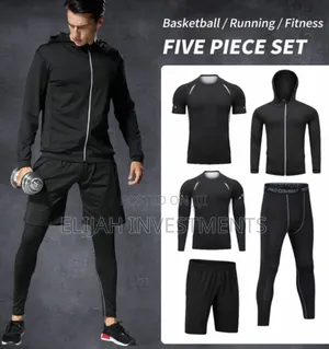 Men's 5-piece Compression Athletic Wear Set