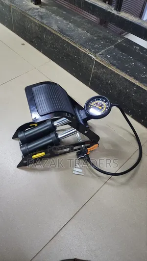 Double Barrel Cylinder Tyre Inflator Foot Pump With Pressure