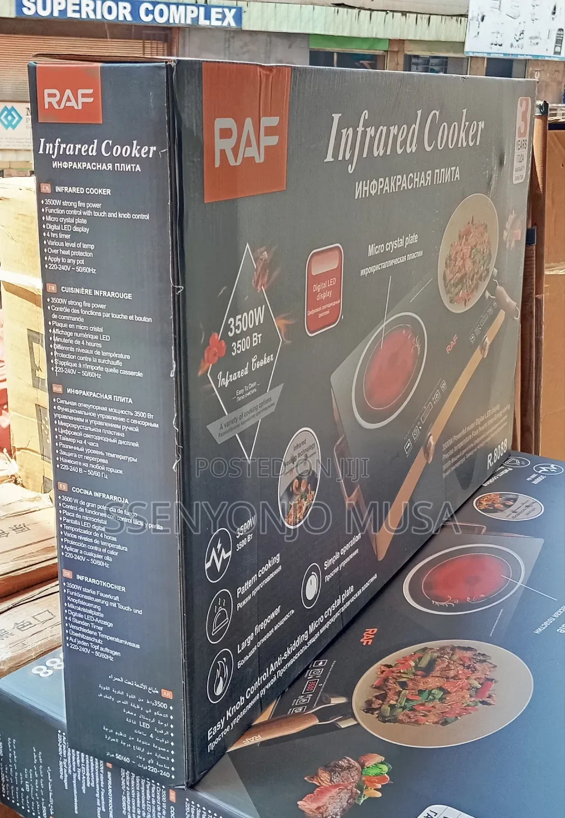 Raf Double Digital Infrared Cooker – 3500w Dual Hotplate, Touch Knob