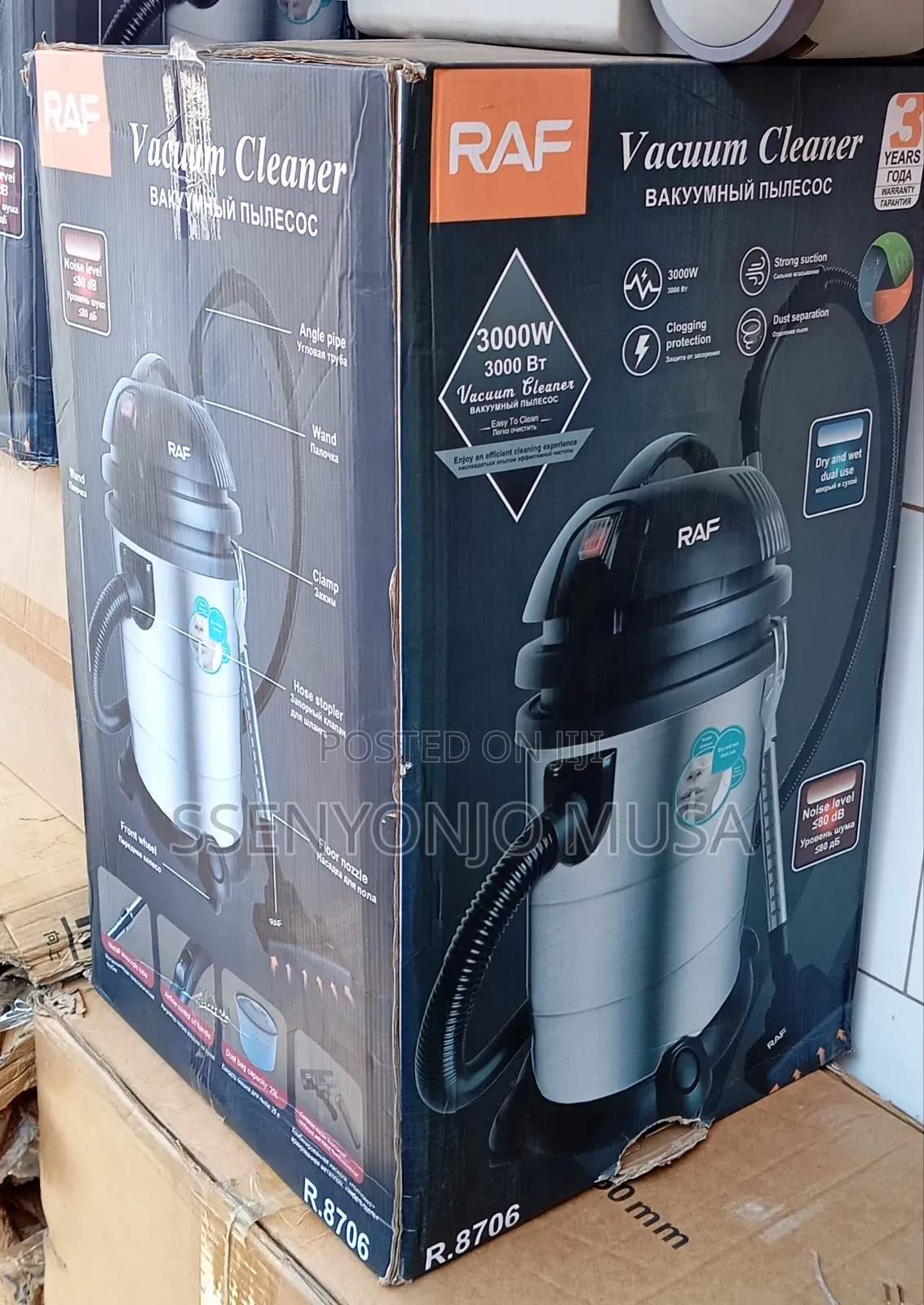 Raf 30l Commercial Wet Dry Vacuum Cleaner –3000w Metal Tank (R.8706)