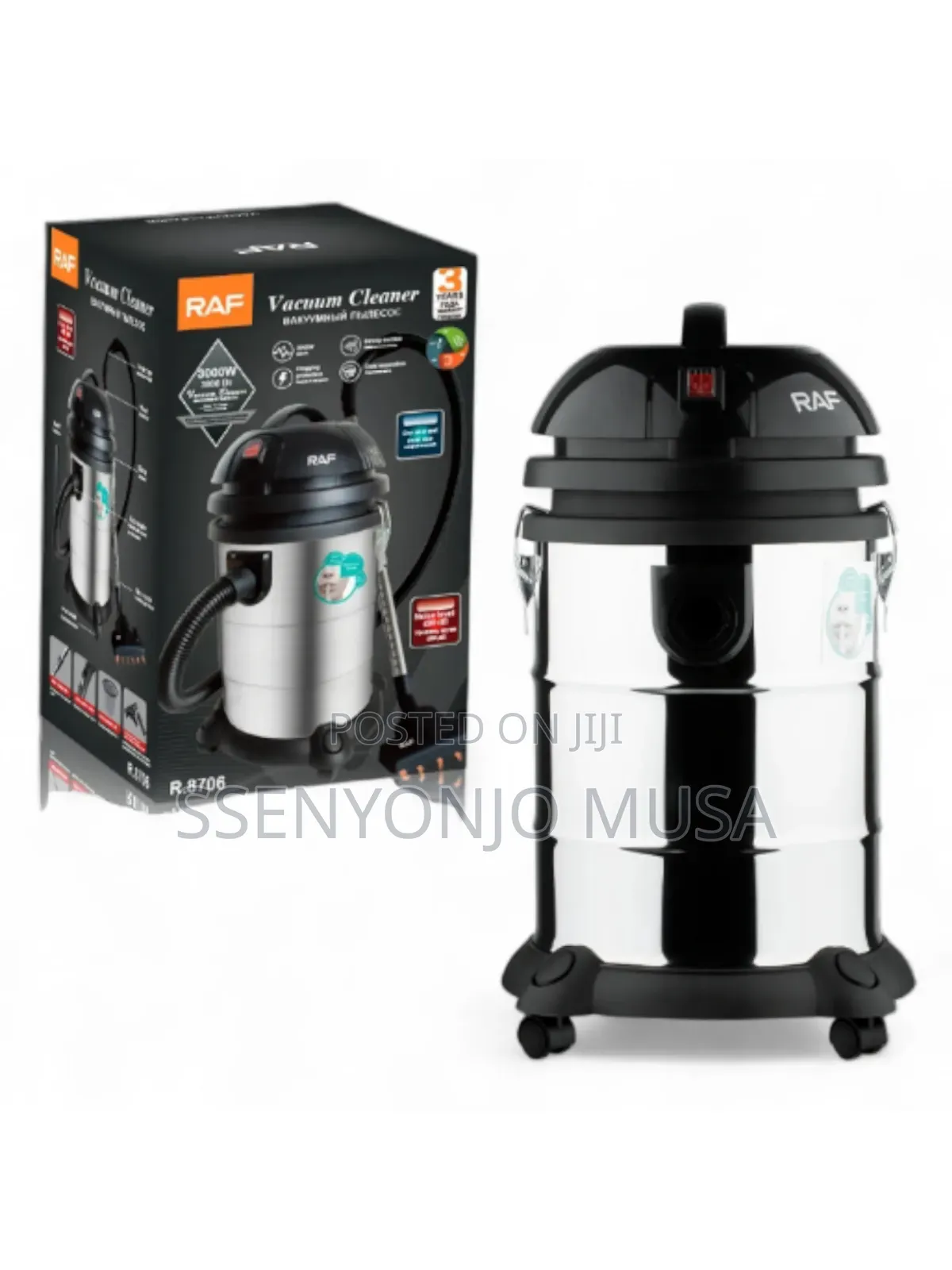 Raf 30l Commercial Wet Dry Vacuum Cleaner –3000w Metal Tank (R.8706)