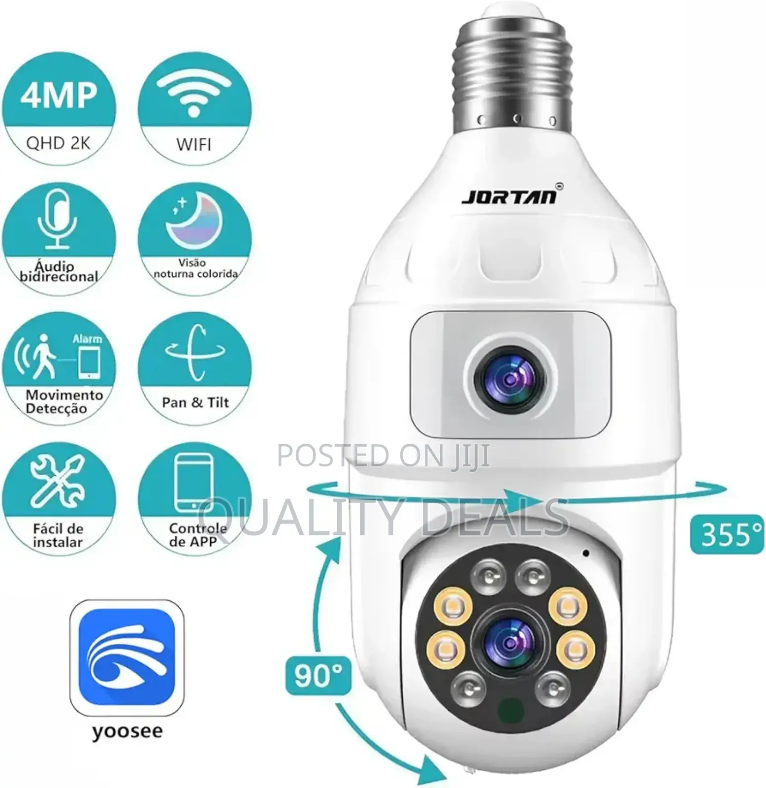 Bulb Security Camera – 6mp Dual Lens Wifi Ip Cam