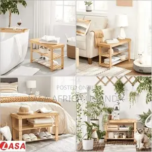 3-Tier Bamboo Shoe Bench · Sit + Store Shoes