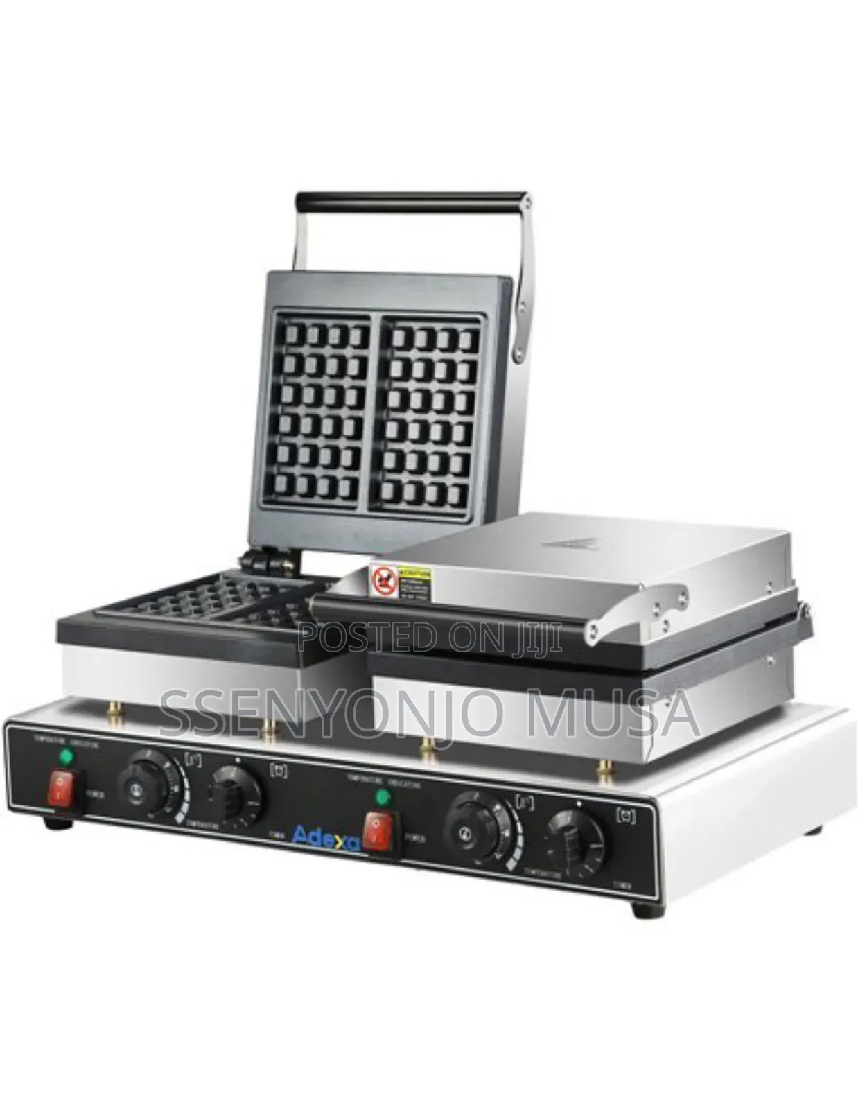 Commercial Double Waffle Maker – 3.2kw Powerful Non-Stick Dual Plates
