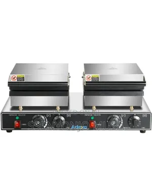 Commercial Double Waffle Maker – 3.2kw Powerful Non-Stick Dual Plates