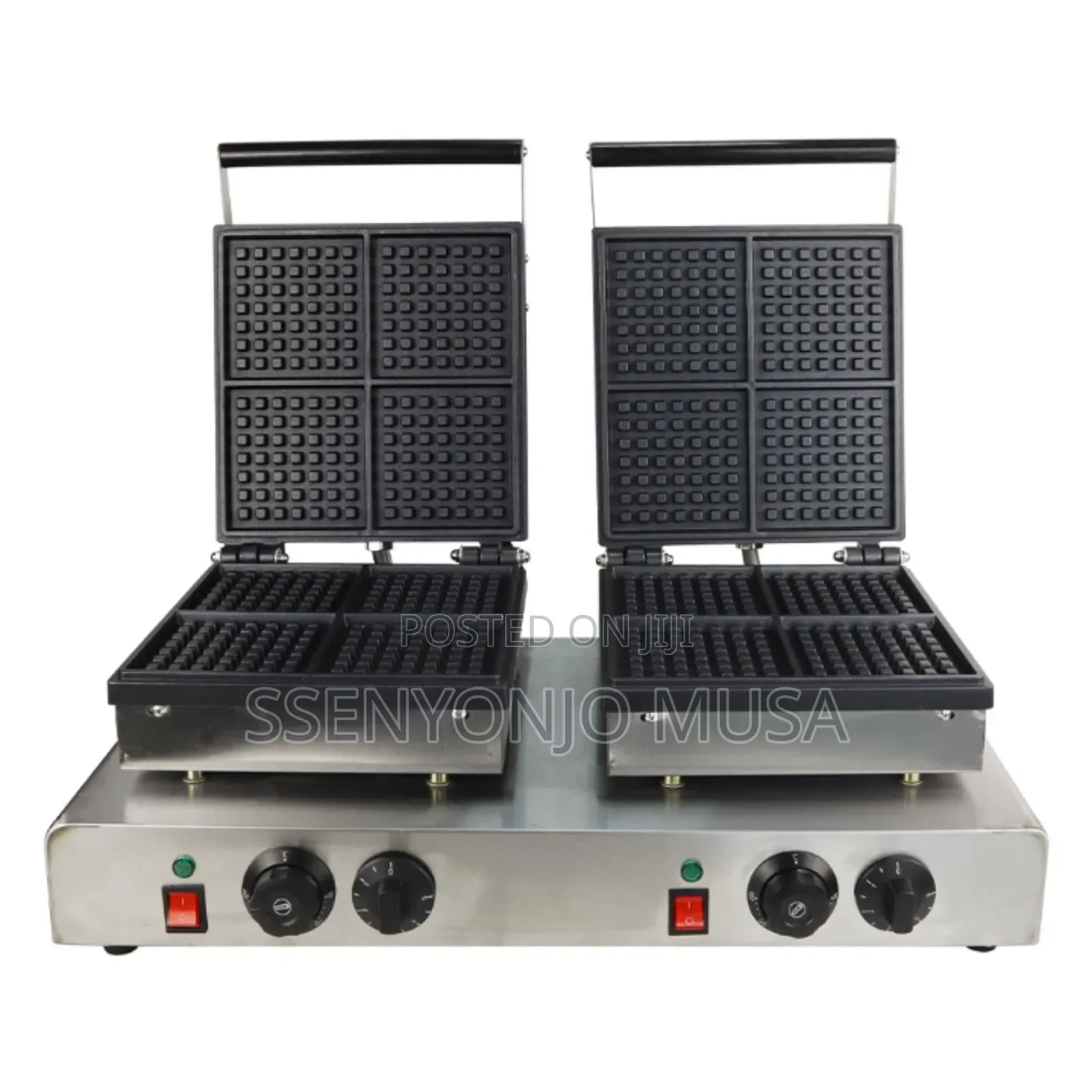 Commercial Double Waffle Maker – 3.2kw Powerful Non-Stick Dual Plates