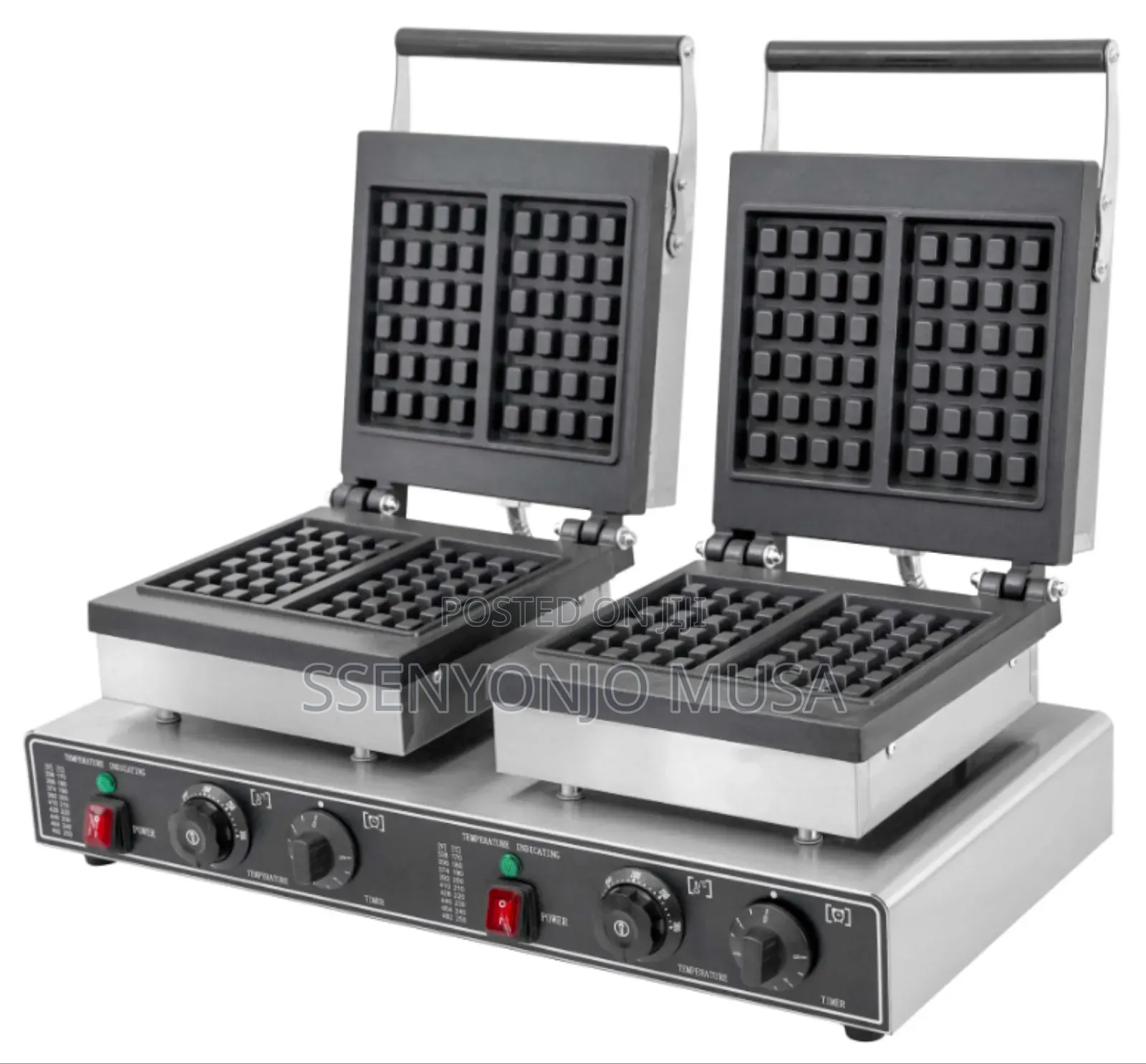 Commercial Double Waffle Maker – 3.2kw Powerful Non-Stick Dual Plates
