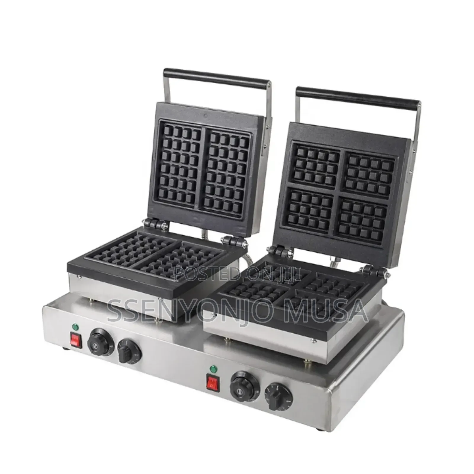 Commercial Double Waffle Maker – 3.2kw Powerful Non-Stick Dual Plates