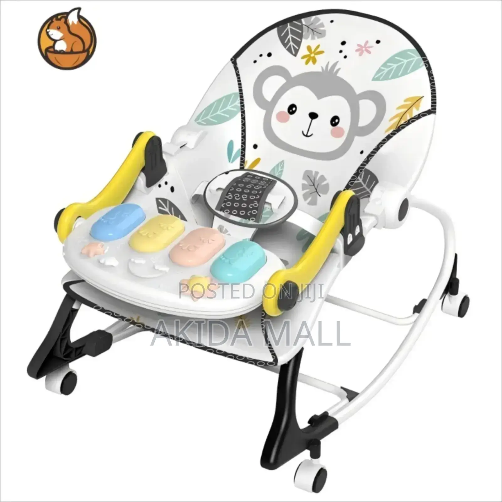 3in1 Baby Bouncer Seat,Rocker Chair With Piano Music and Hanging Toys