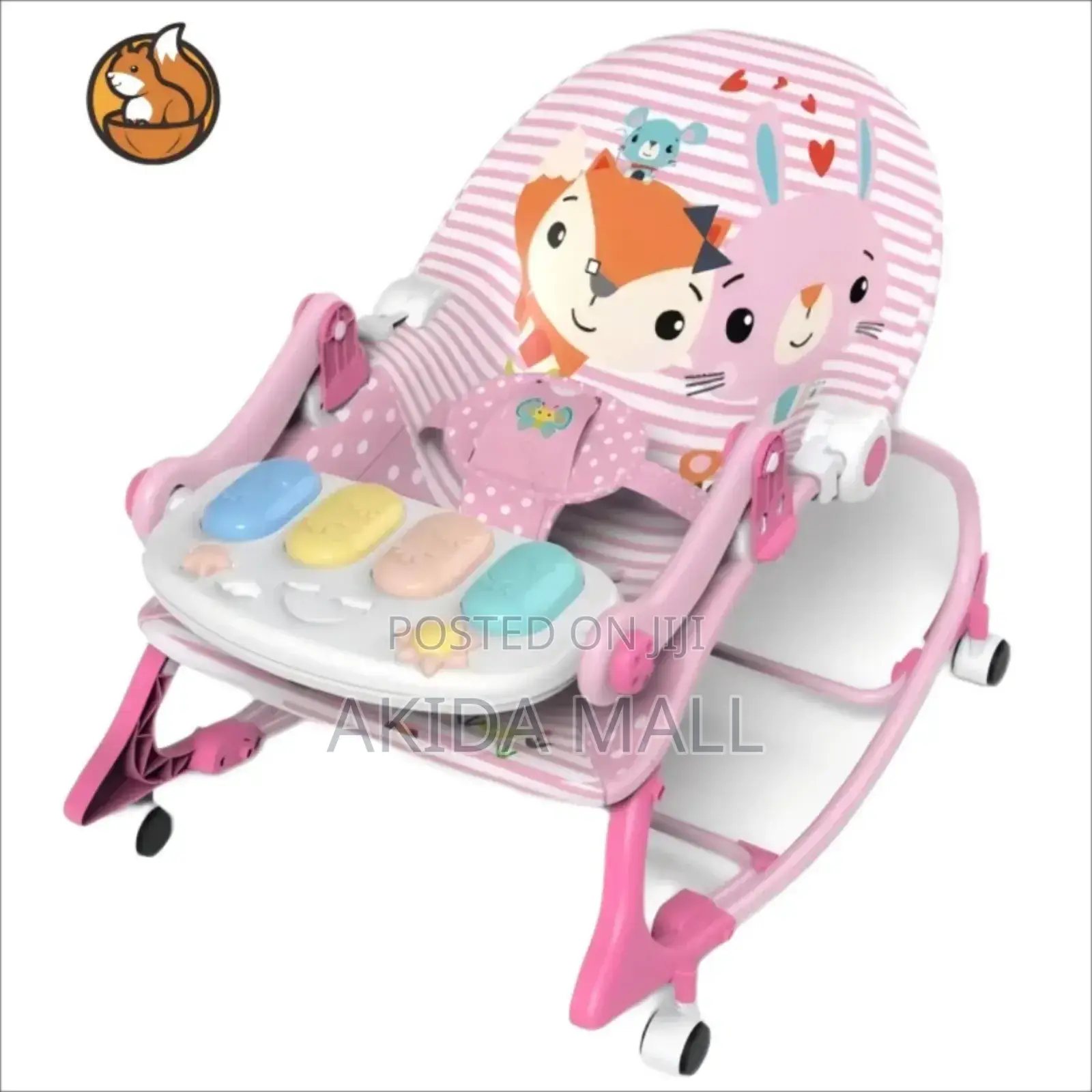 3in1 Baby Bouncer Seat,Rocker Chair With Piano Music and Hanging Toys