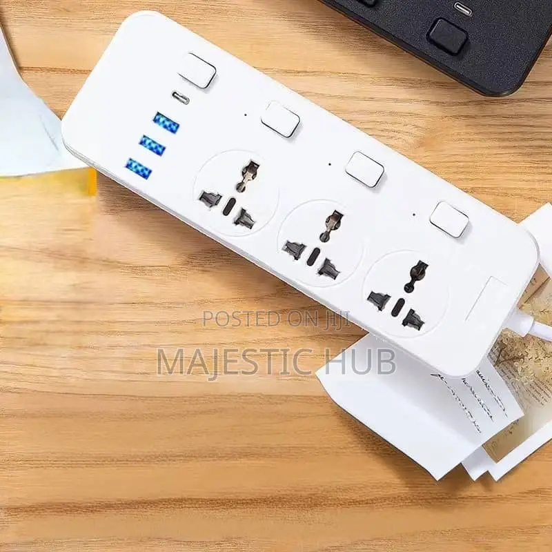 Smart Power Socket – 3 Ac Outlets, 3 Usb 1 Type-C Port With 2m