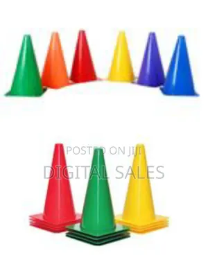 38cm Plastic Traffic Space Cone Marker Set of 6 Field Marking Equipme