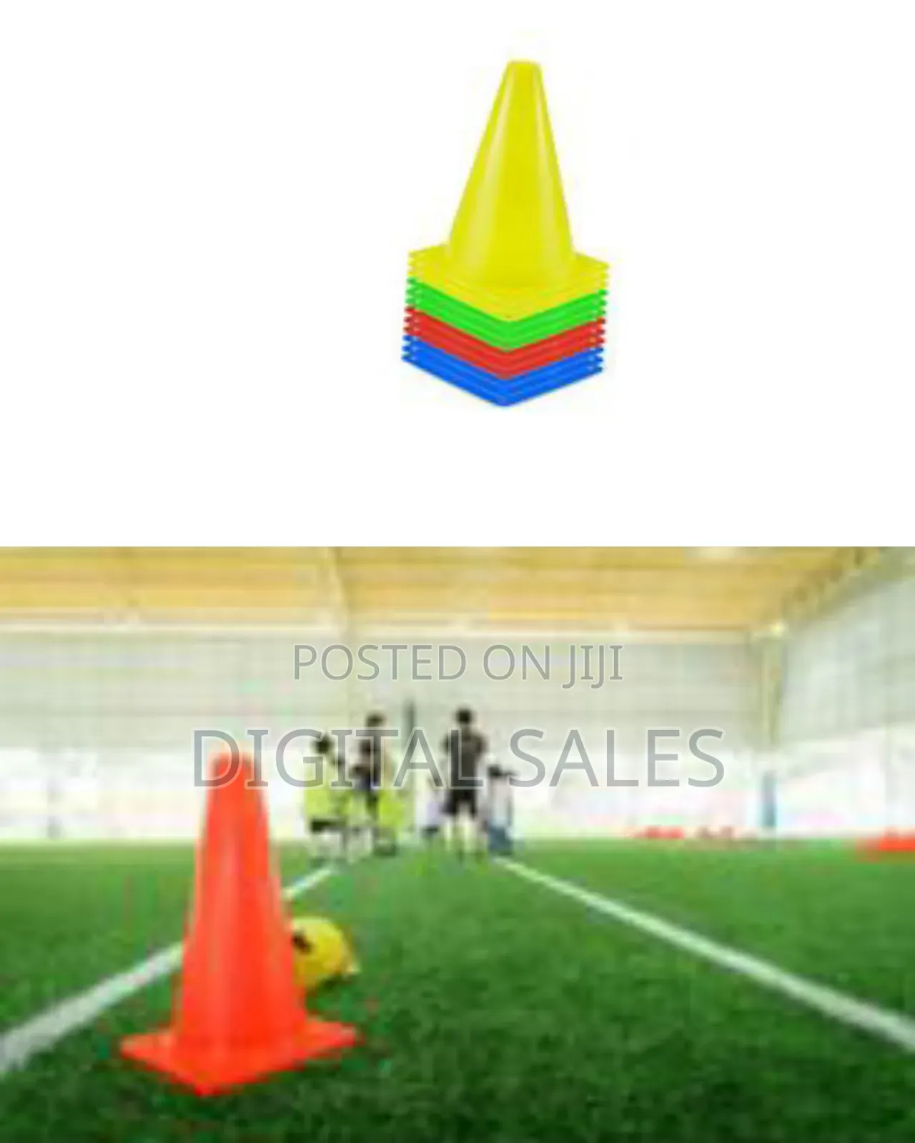 38cm Plastic Traffic Space Cone Marker Set of 6 Field Marking Equipme