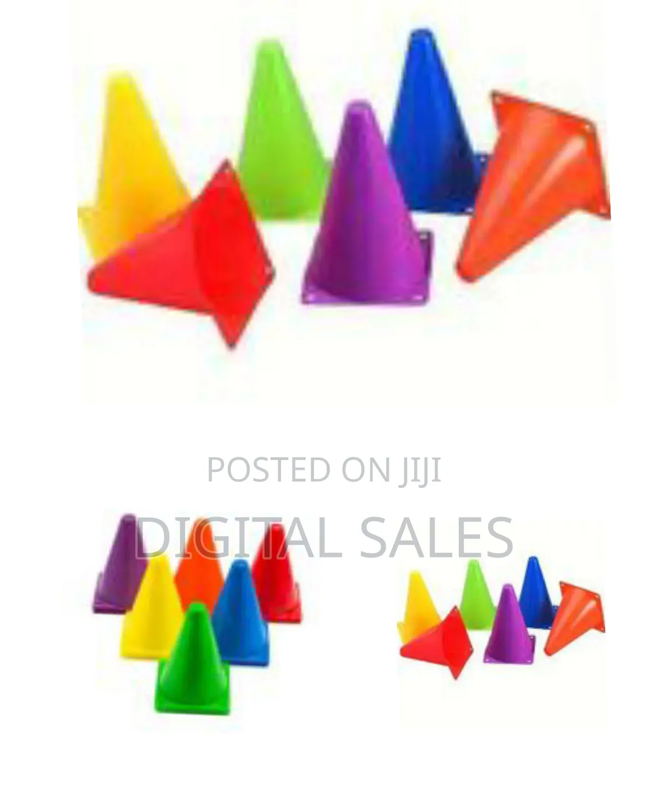 23cm Plastic Traffic Space Cone Marker Set of 6 Field Marking Equipmen