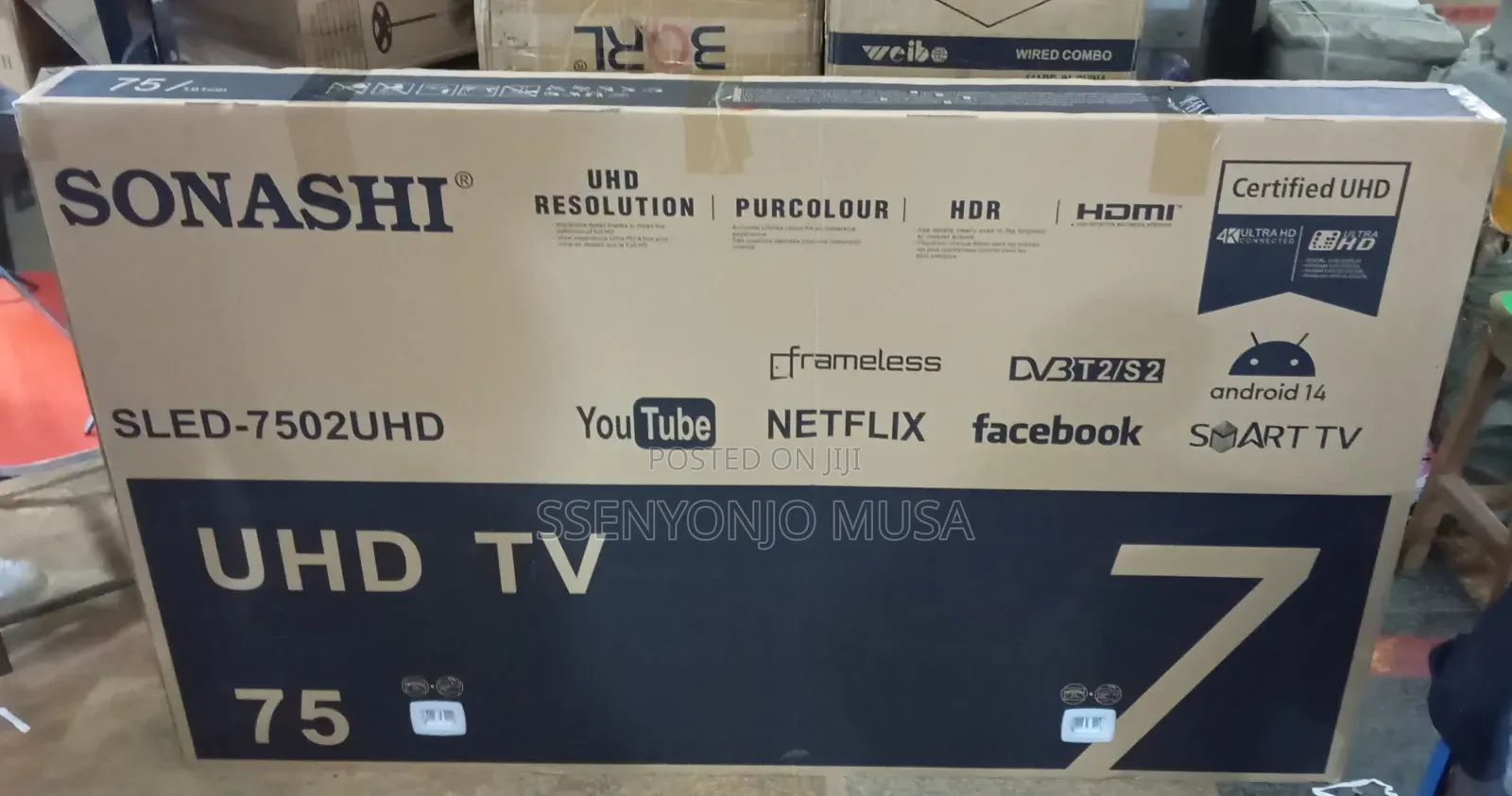 Sonashi 75" Ultra Uhd Smart Tv – Android 14, Hdr, Frameless Design.
