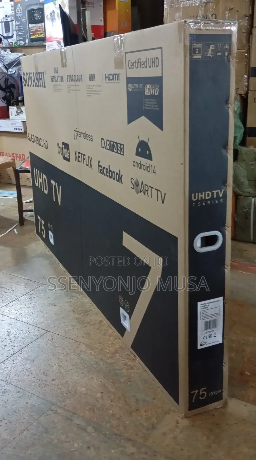 Sonashi 75" Ultra Uhd Smart Tv – Android 14, Hdr, Frameless Design.