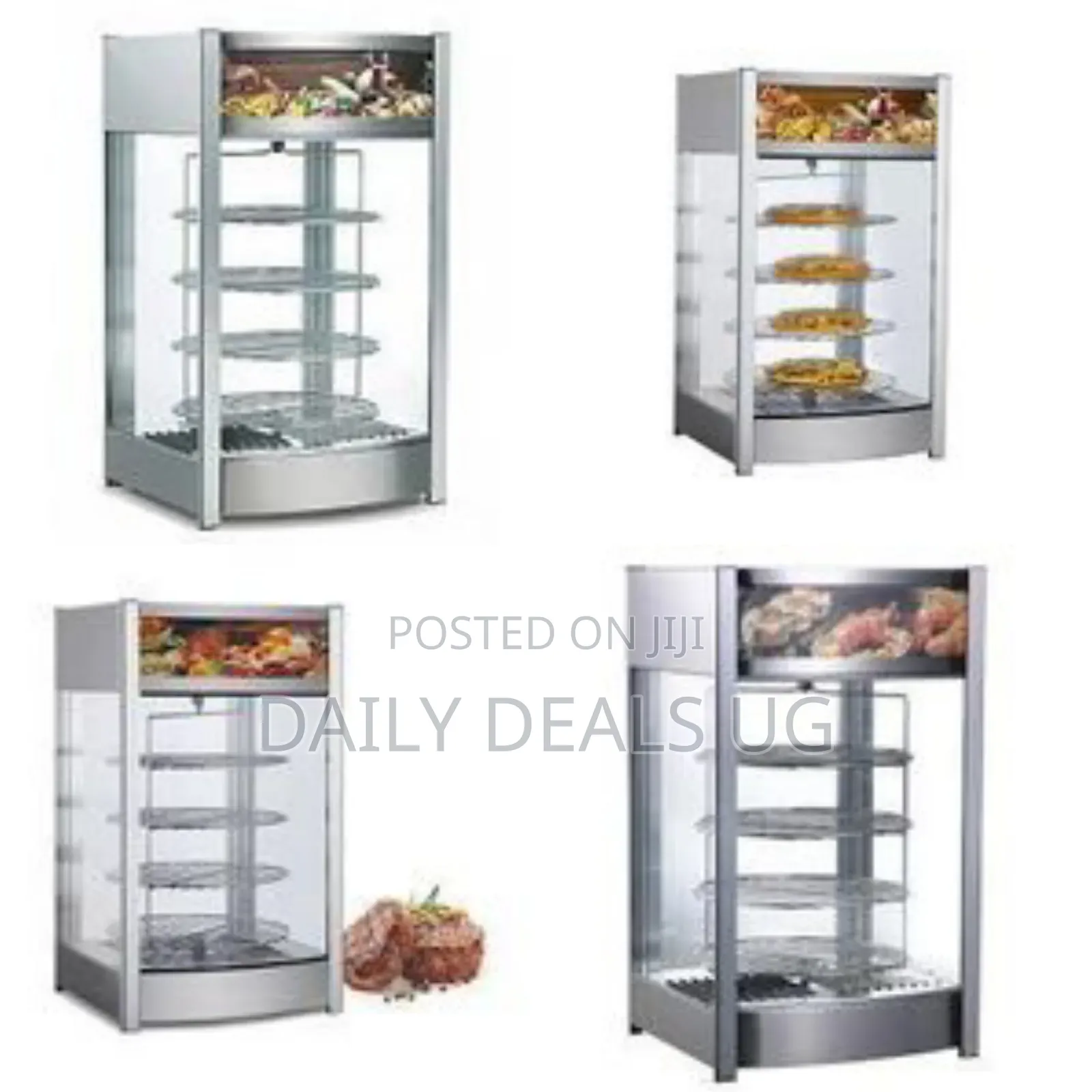 Stainless Steel Food Display Warmer Glass Heated Display