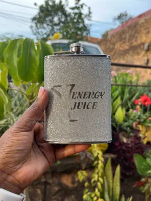 Glitter Stainless Steel Hip Flask - Silver